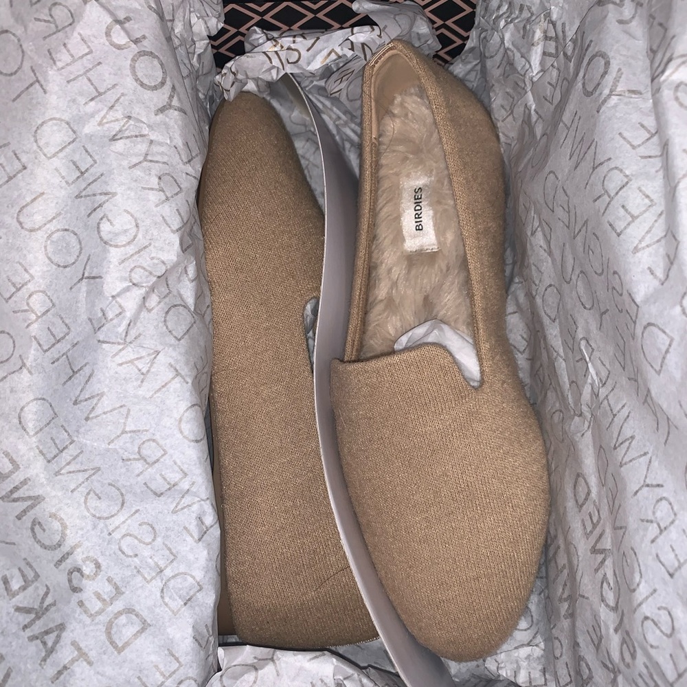 Birdies The Starling Oatmeal Faux Fur NWT